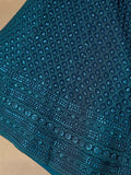Fabulous Teal Blue Thread Embroidered Georgette Lehenga Choli - Zeel Clothing