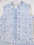 Fabulous White Mirror Work Silk Marriage Wear Men Kurta Set And Jacket