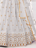 Fabulous White Sequins Net Traditional Lehenga Choli With Dupatta - Zeel Clothing