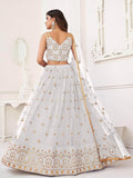 Fabulous White Sequins Net Traditional Lehenga Choli With Dupatta - Zeel Clothing