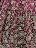 Fabulous Wine Embroidered Velvet Bridal Lehenga Choli With Dupatta - Zeel Clothing