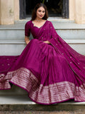 Fabulous Wine Zari Weaving Chanderi Event Wear Lehenga Choli - Zeel Clothing