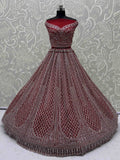 Fantabulous Red Dori Embroidered Net Bridal Lehenga Choli With Dupatta - Zeel Clothing