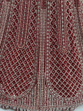 Fantabulous Red Dori Embroidered Net Bridal Lehenga Choli With Dupatta - Zeel Clothing