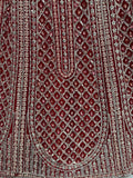 Fantabulous Red Dori Embroidered Net Bridal Lehenga Choli With Dupatta - Zeel Clothing