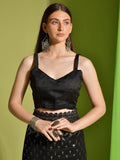 Fantastic Black Sequins Georgette Party Wear Saree With Blouse - Zeel Clothing