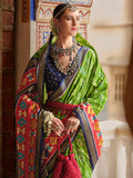 Fantastic Green Printed Silk Traditional Saree With Blouse - Zeel Clothing