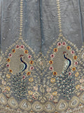 Fantastic Grey Embroidered Silk Reception Wear Lehenga Choli With Dupatta