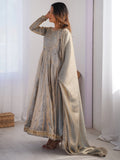 Fantastic Grey Sequins Silk Event Wear Gown With Dupatta - Zeel Clothing