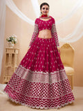 Fantastic Hot Pink Sequins Georgette Wedding Wear Lehenga Choli - Zeel Clothing