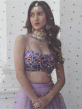 Fantastic Lavender Organza Reception Wear Lehenga Choli - Zeel Clothing