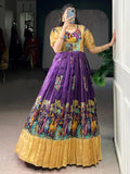Fantastic Multi-Color Pichwai Printed Silk Traditional Gown