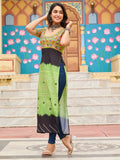 Fantastic Olive Green Kutchi Gamthi Work Georgette Festive Wear Long Kurti - Zeel Clothing