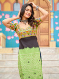 Fantastic Olive Green Kutchi Gamthi Work Georgette Festive Wear Long Kurti - Zeel Clothing
