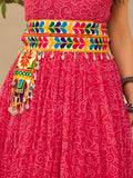 Fantastic Pink Bandhani Printed Georgette Navratri Special Gown - Zeel Clothing