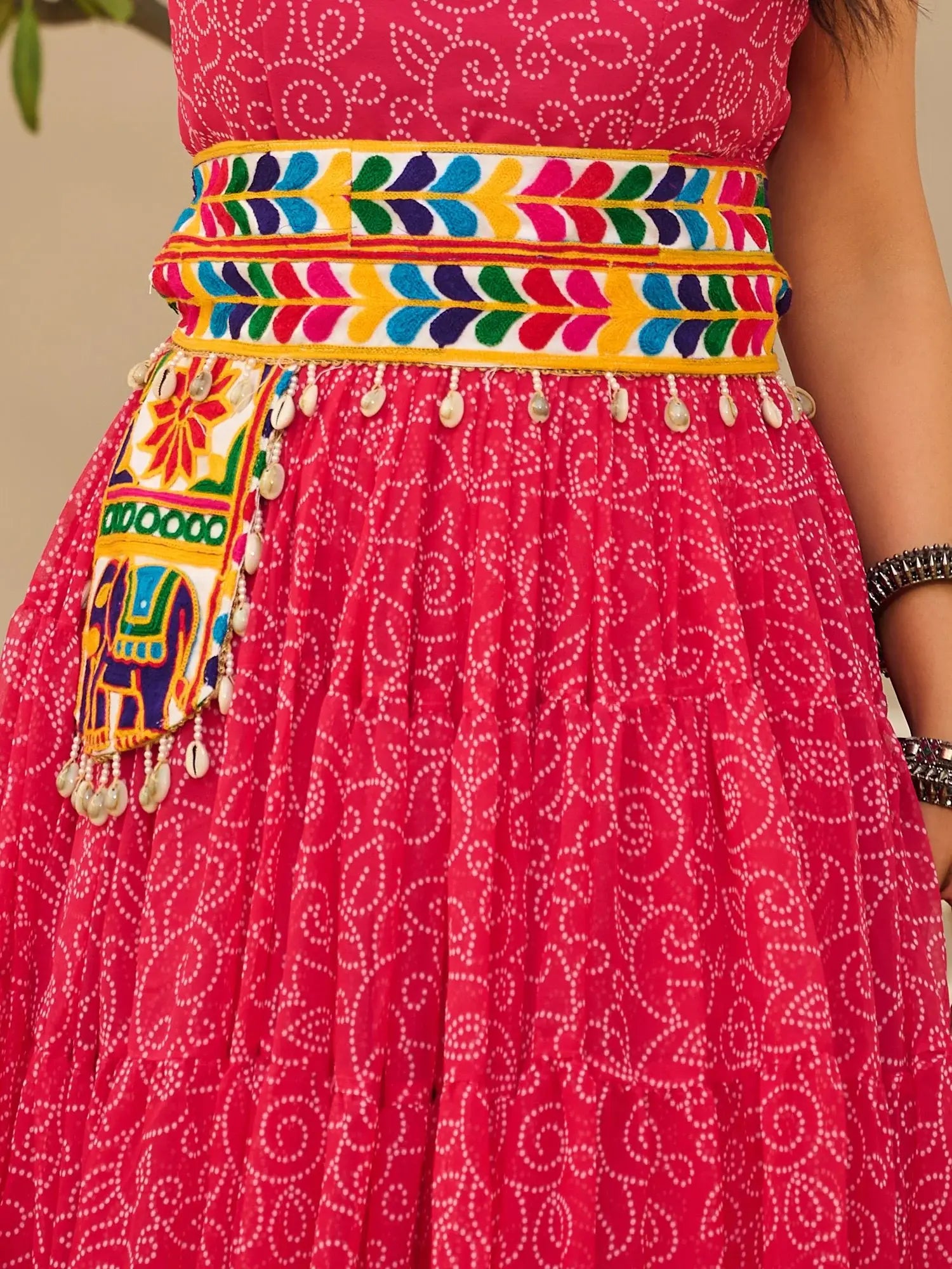 Fantastic Pink Bandhani Printed Georgette Navratri Special Gown - Zeel Clothing