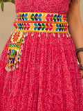 Fantastic Pink Bandhani Printed Georgette Navratri Special Gown - Zeel Clothing