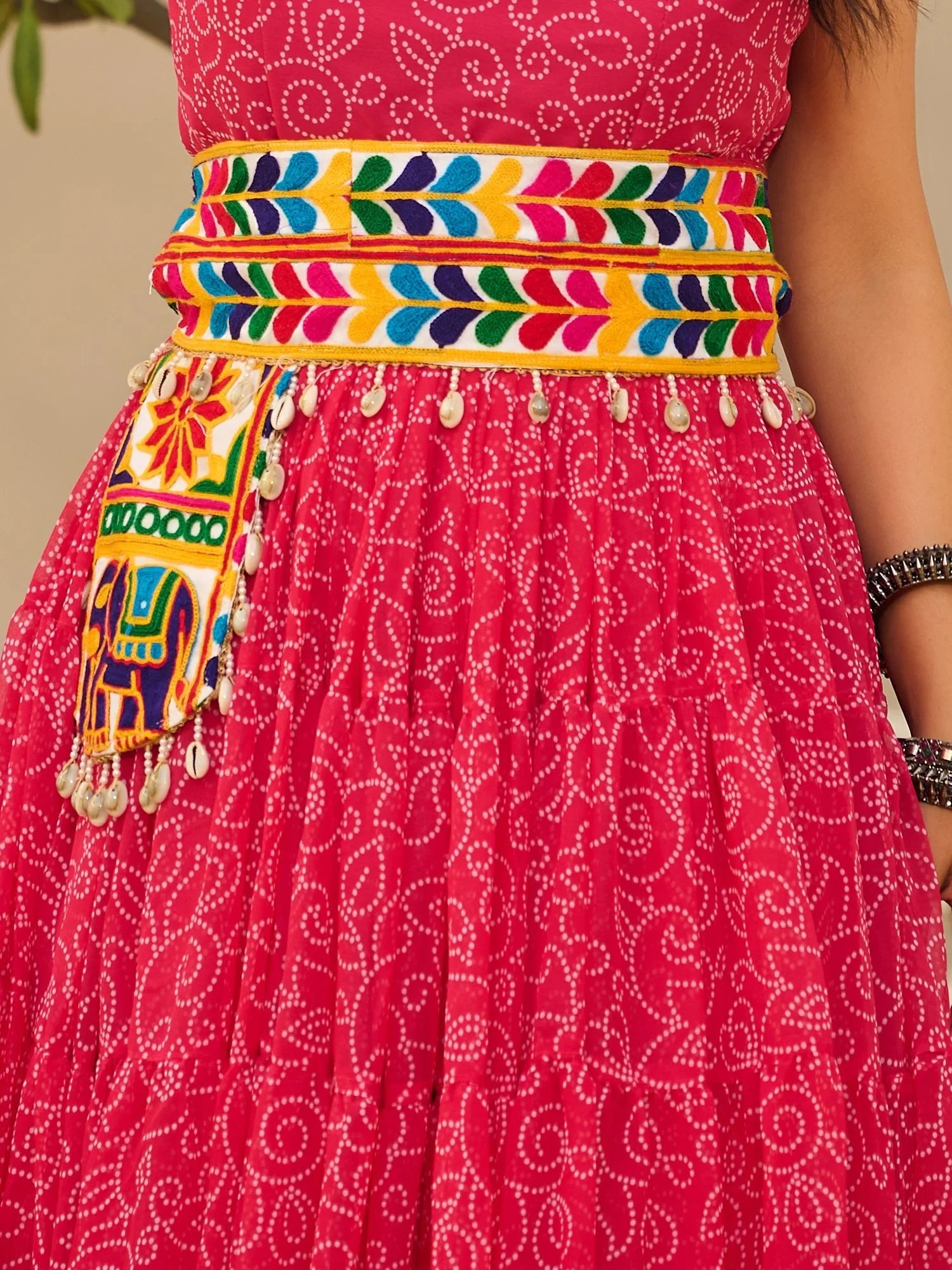 Fantastic Pink Bandhani Printed Georgette Navratri Special Gown - Zeel Clothing