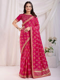 Fantastic Pink Bandhej Printed Silk Traditional Wear Saree - Zeel Clothing
