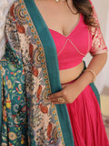 Fantastic Pink Jacquard Sangeet Wear Lehenga Choli With Dupatta - Zeel Clothing