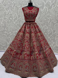 Fantastic Red Dori Embroidery Silk Bridal Lehenga Choli With Double Dupatta