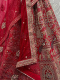 Fantastic Red Dori Embroidery Silk Bridal Lehenga Choli With Double Dupatta