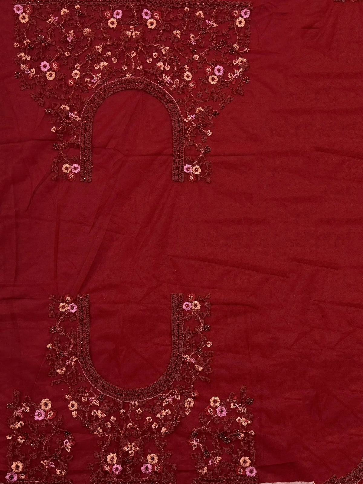 Fantastic Red Floral Embroidered Net Bridal Lehenga Choli With Dupatta - Zeel Clothing