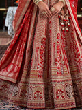 Fantastic Red Heavy Embroidered Silk Bridal Lehenga Choli With Double Dupatta