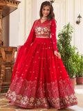 Fantastic Red Sequins Georgette Wedding Wear Lehenga Choli - Zeel Clothing