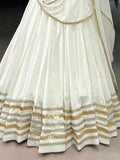 Fantastic White Lace Work Chiffon Navratri Special Lehenga Choli With Dupatta - Zeel Clothing