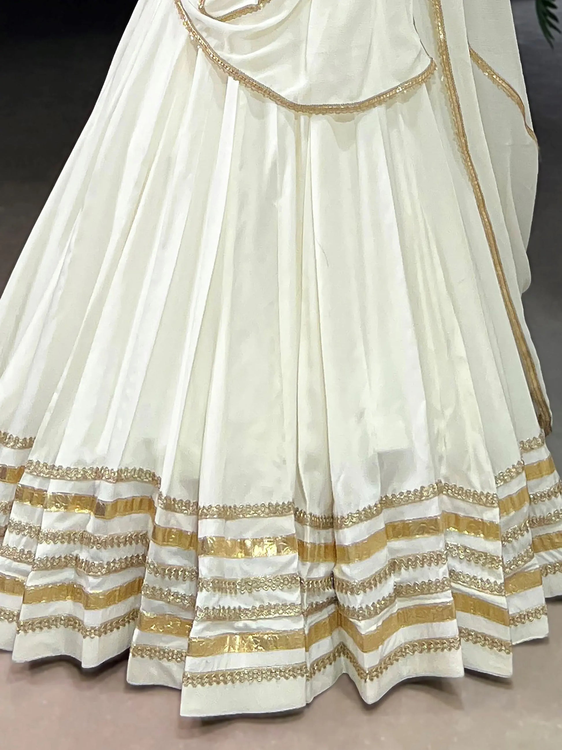 Fantastic White Lace Work Chiffon Navratri Special Lehenga Choli With Dupatta - Zeel Clothing
