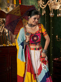 Fantastic White Mirror Work Cotton Navratri Lehenga Choli