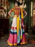 Fantastic White Mirror Work Cotton Navratri Lehenga Choli