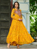 Fantastic Yellow Kutchi Patch Work Georgette Festive Special Gown - Zeel Clothing