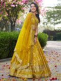 Fantastic Yellow Thread Embroidery Sangeet Wear Lehenga Choli - Zeel Clothing