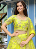 Fantastical Neon Embroidery Silk Lehenga Choli With Dupatta - Zeel Clothing