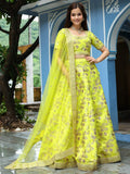 Fantastical Neon Embroidery Silk Lehenga Choli With Dupatta - Zeel Clothing