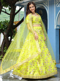 Fantastical Neon Embroidery Silk Lehenga Choli With Dupatta - Zeel Clothing