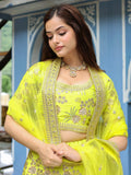 Fantastical Neon Embroidery Silk Lehenga Choli With Dupatta - Zeel Clothing