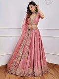Fantastical Pink Sequins Art Silk Wedding Wear Lehenga Choli - Zeel Clothing