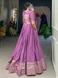 Fantastical Purple Zari Weaving Chanderi Navratri Wear Lehenga Choli - Zeel Clothing
