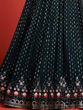 Fascinating Green Embroidery Georgette Wedding Wear Lehenga Choli - Zeel Clothing