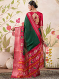 Fascinating Green Patola Printed Tussar Silk Festival Wear Saree - Zeel Clothing