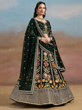 Fascinating Green Sequins Georgette Mehendi Wear Lehenga Choli - Zeel Clothing