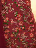 Fascinating Maroon Embroidered Net Festival Wear Sharara Suit - Zeel Clothing