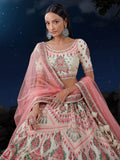 Fascinating Off-White Sequins Georgette Engagement Wear Lehenga Choli - Zeel Clothing