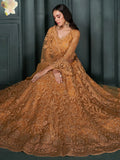 Fascinating Orange Thread Work Net Engagement Wear Lehenga Choli - Zeel Clothing