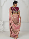 Fascinating Pink Thread Work Dola Silk Reception Wear Saree With Blouse - Zeel Clothing