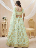 Fascinating Pista Green Embroidered Art Silk Lehenga Choli - Zeel Clothing