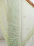 Fascinating Pista Green Embroidered Georgette Traditional Saree With Blouse - Zeel Clothing